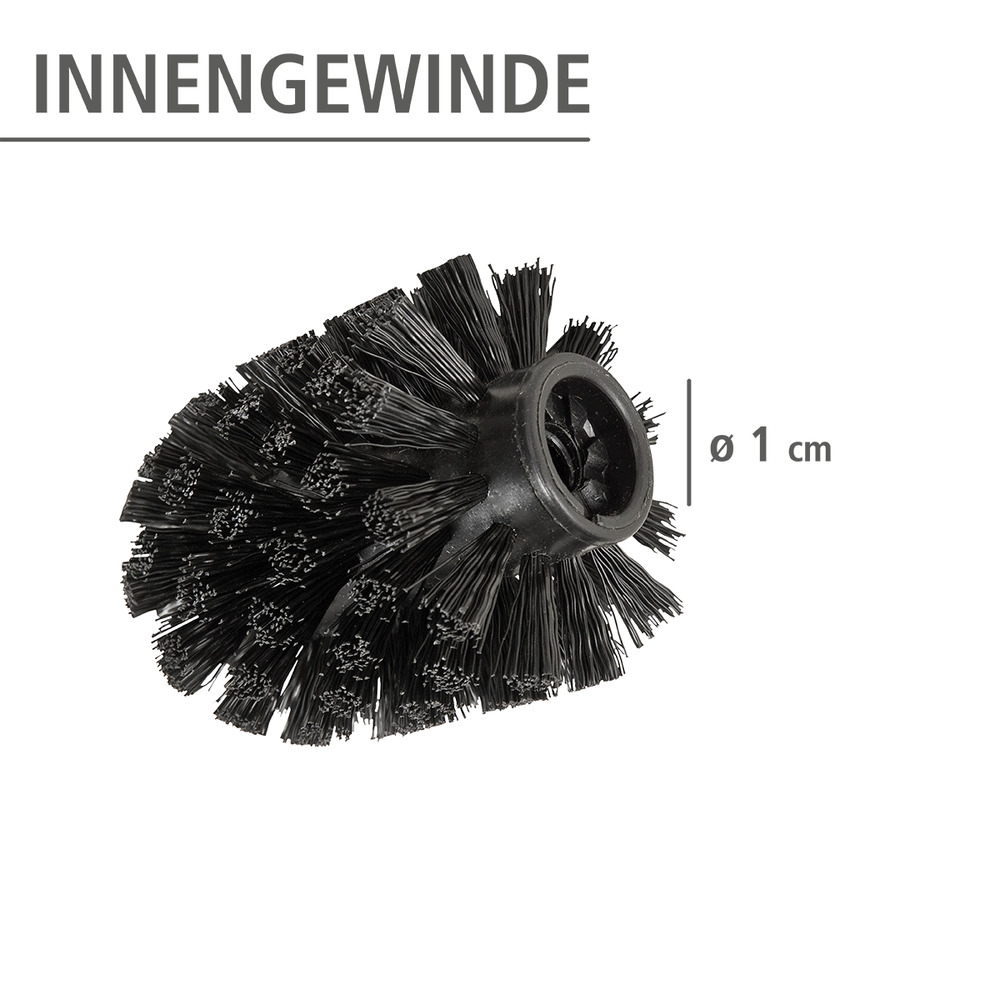 Toiletborstel met roestvrijstalen steel - set van 4, verwisselbare kop Ø 8 cm