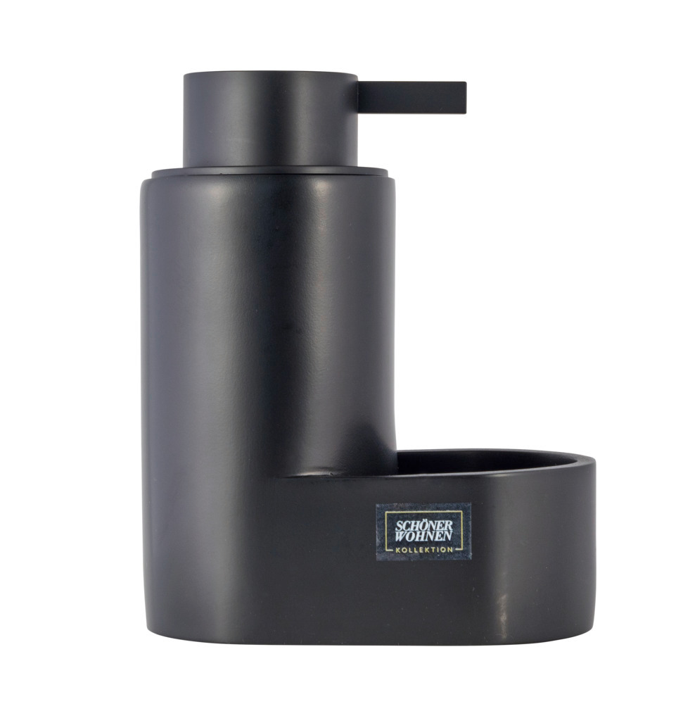 Zeepdispenser Mod. Shila, zwart, polyresin, 0,4 l, 12,5x15,5x9 cm