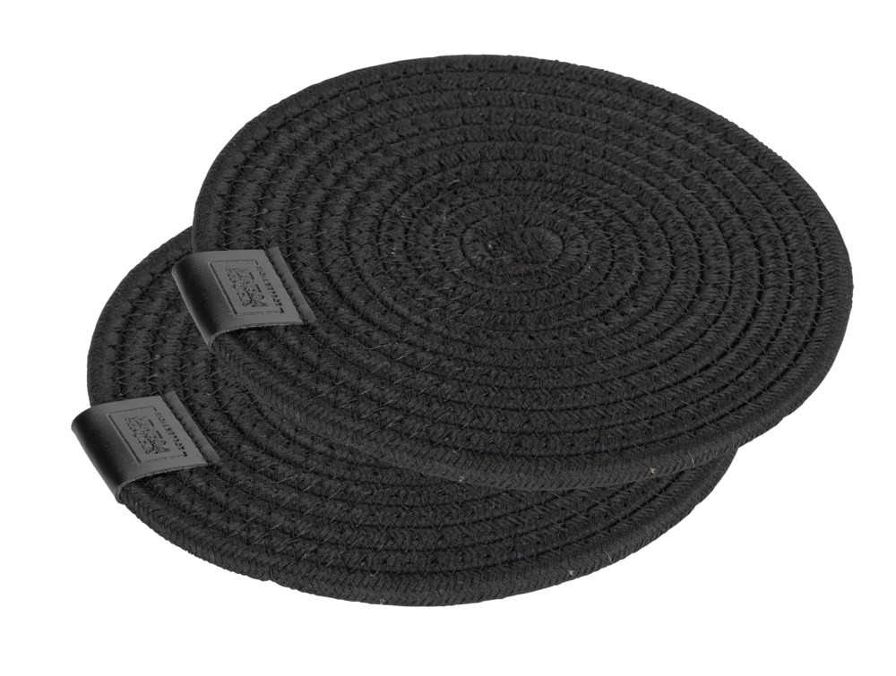 Onderzetter Mod. Svea, zwart, polyester/PVC, Ø20x1 cm