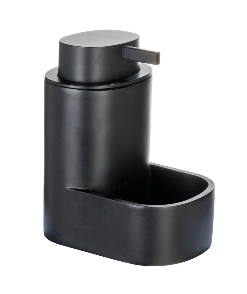 Zeepdispenser Mod. Shila, zwart, polyresin, 0,4 l, 12,5x15,5x9 cm