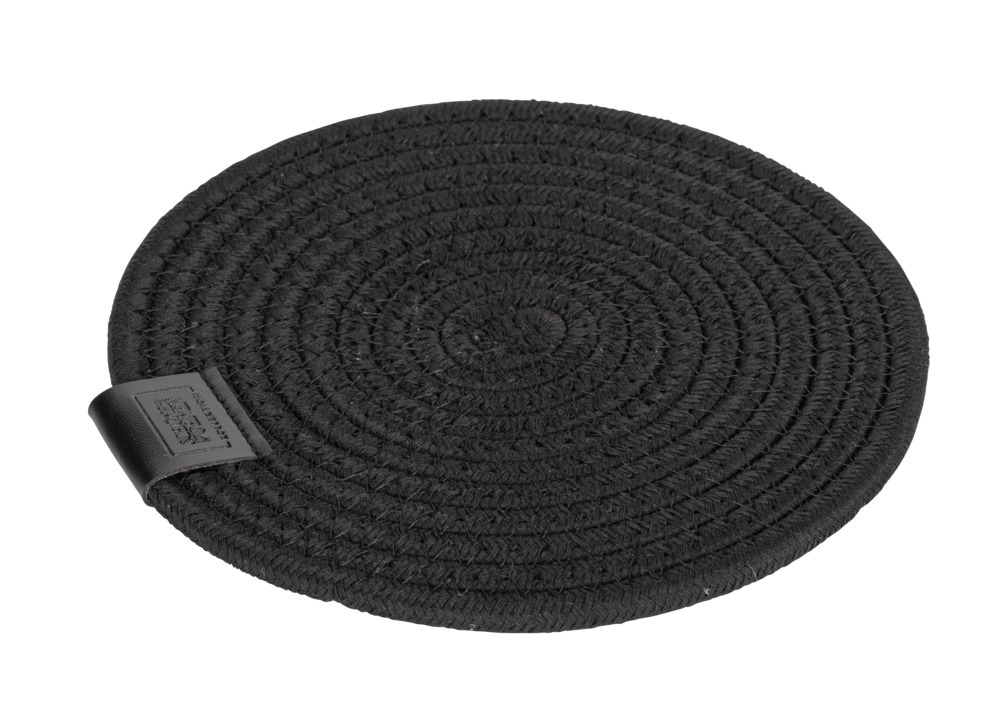 Onderzetter Mod. Svea, zwart, polyester/PVC, Ø20x1 cm