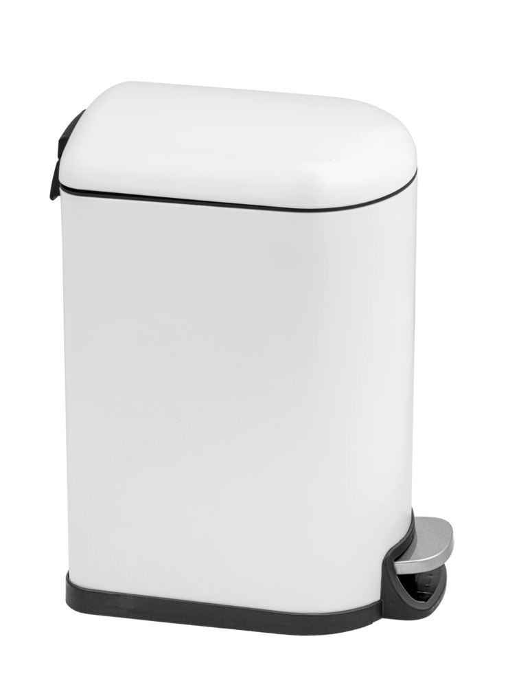 Pedaalemmer Mod. Lara 10L, wit/zwart, metaal/kunststof, 31x39x18 cm