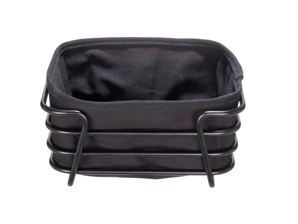 Broodmand Mod. Kendra, zwart, ijzer/katoen, 21x9x21 cm