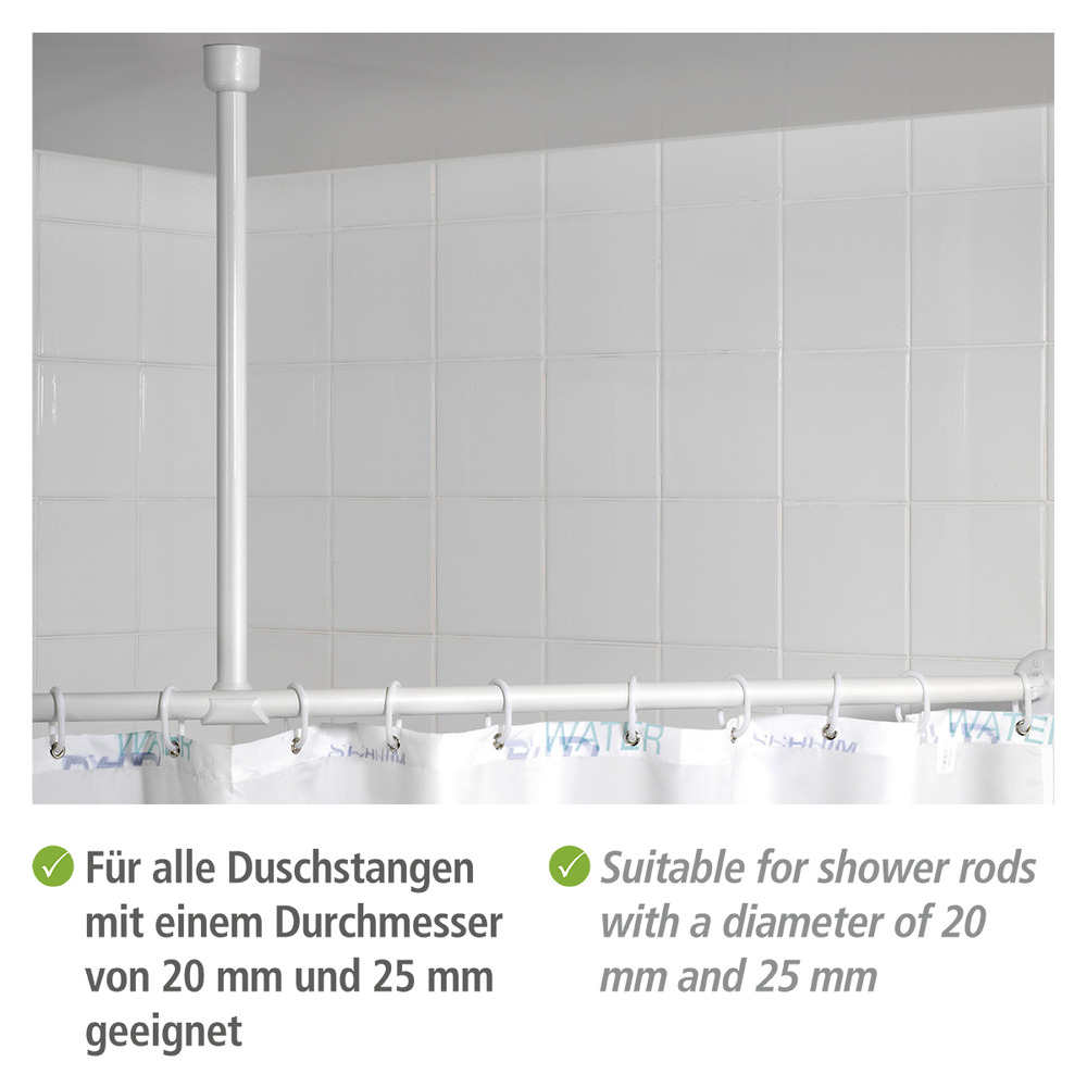 Plafondsteun voor douchestang wit 57 cm