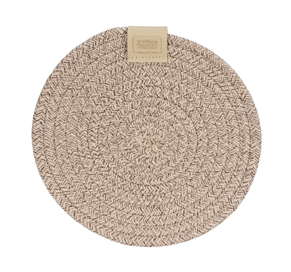 Onderzetter Mod. Svea, beige, kunststof, Ø20x1 cm
