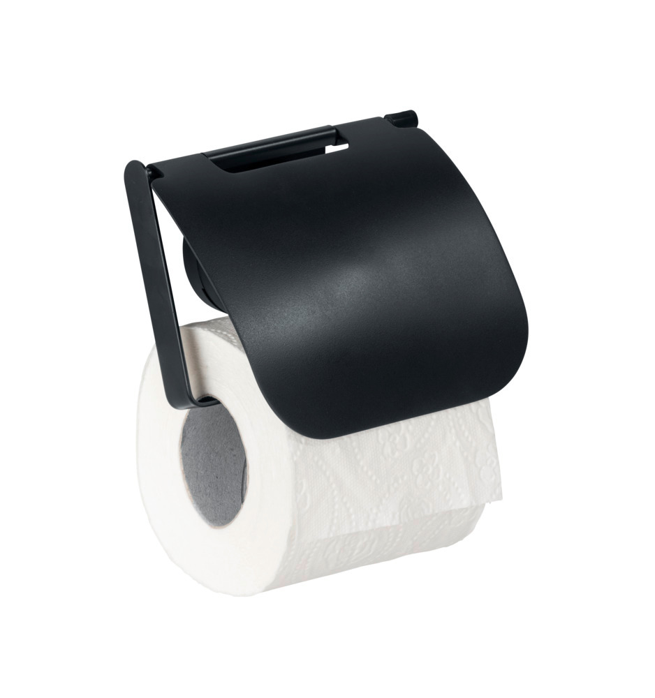 Static-Loc® Plus toiletrolhouder met deksel Pavia Zwart