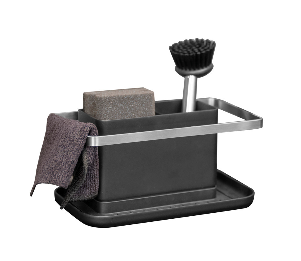 Vaatwasser organiser Mod. Stella, zwart, kunststof, rvs, 20x10x11,5 cm