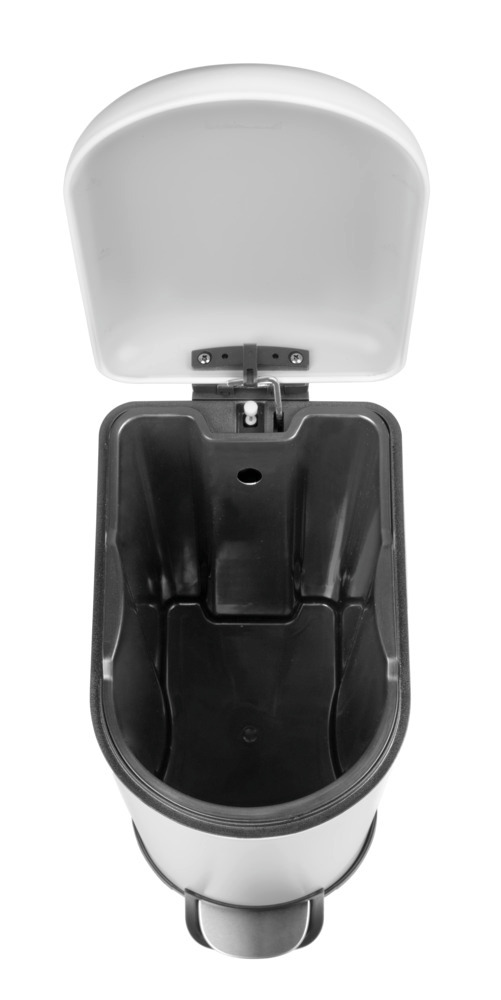 Pedaalemmer Mod. Lara 10L, wit/zwart, metaal/kunststof, 31x39x18 cm