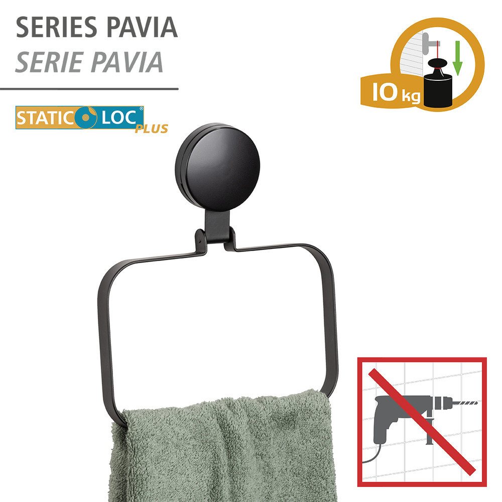 Static-Loc® Plus handdoekring Pavia Zwart