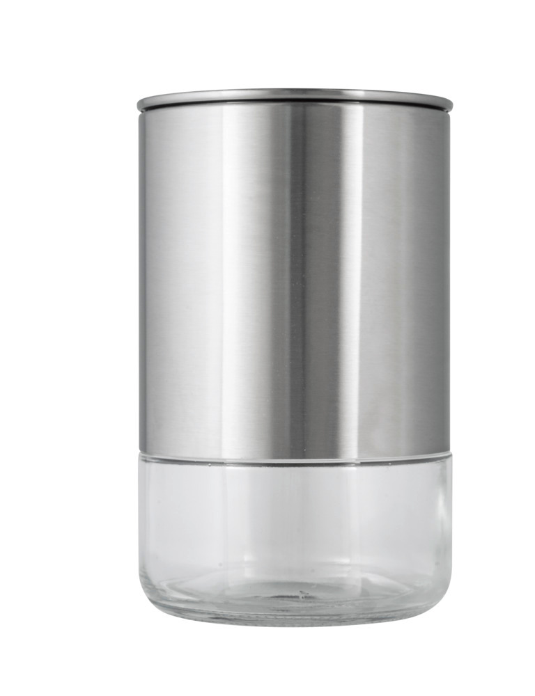 Voorraadpot Mod. Enola, 0.68L, transparant, glas/metaal, Ø10x16cm