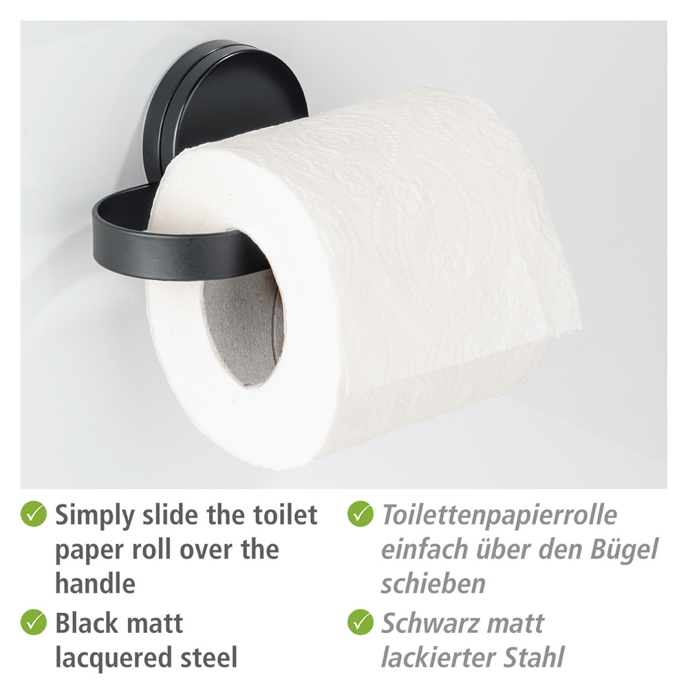 Static-Loc® Plus toiletrolhouder Pavia Zwart