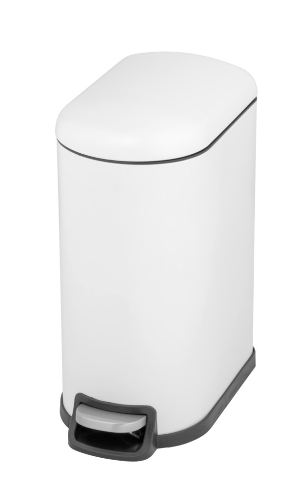 Pedaalemmer Mod. Lara 10L, wit/zwart, metaal/kunststof, 31x39x18 cm