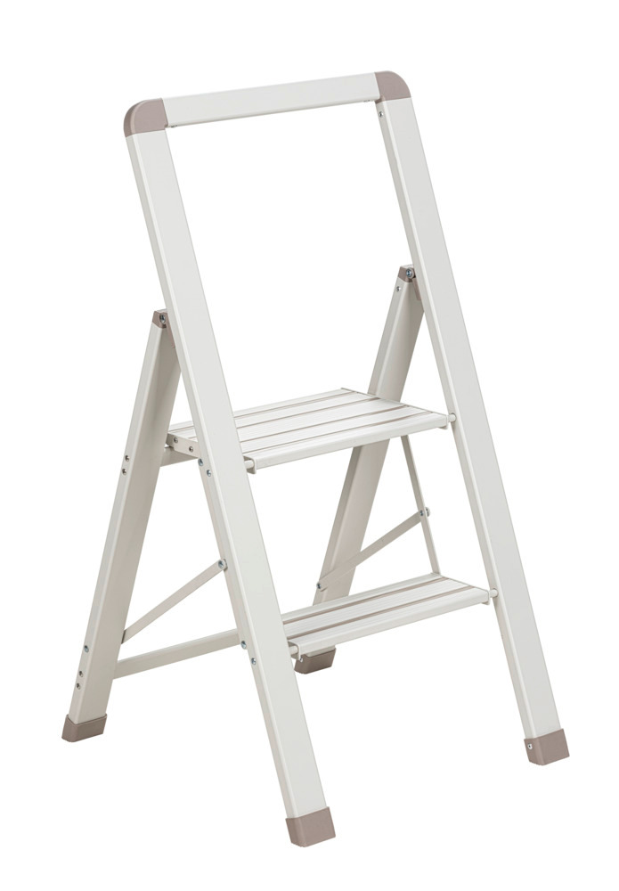 Opvouwbare trapladder Mod. Jolie, beige, aluminium, 45,6x85,4x49,7 cm