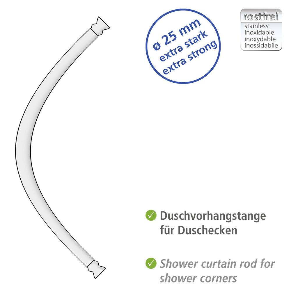 Ronde douchestang chroom