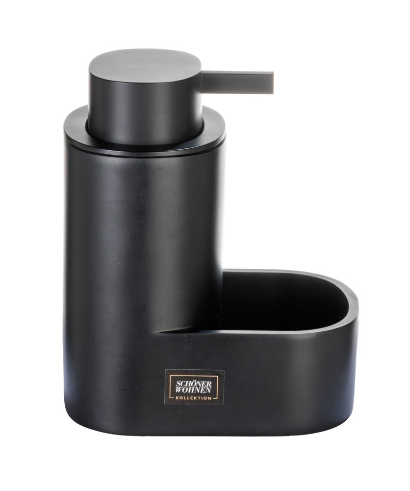 Zeepdispenser Mod. Shila, zwart, polyresin, 0,4 l, 12,5x15,5x9 cm