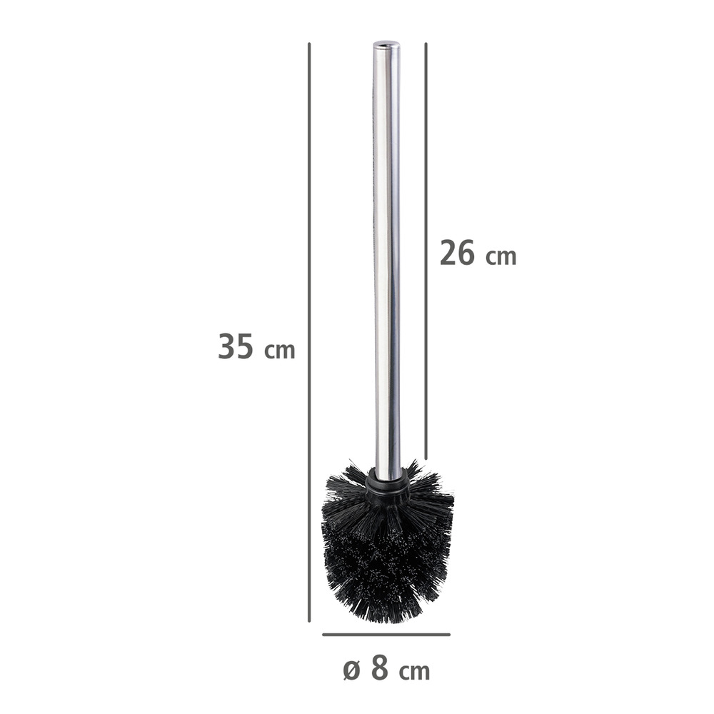 Toiletborstel met roestvrijstalen steel - set van 4, verwisselbare kop Ø 8 cm