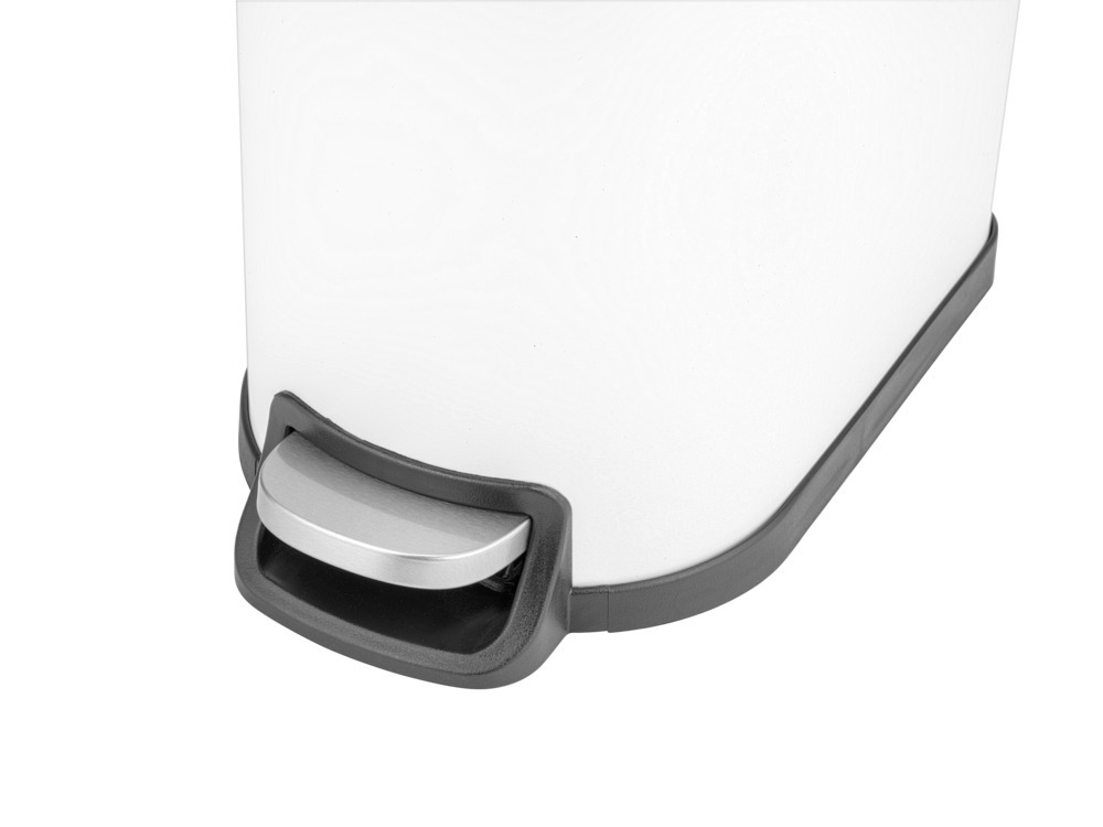 Pedaalemmer Mod. Lara 10L, wit/zwart, metaal/kunststof, 31x39x18 cm