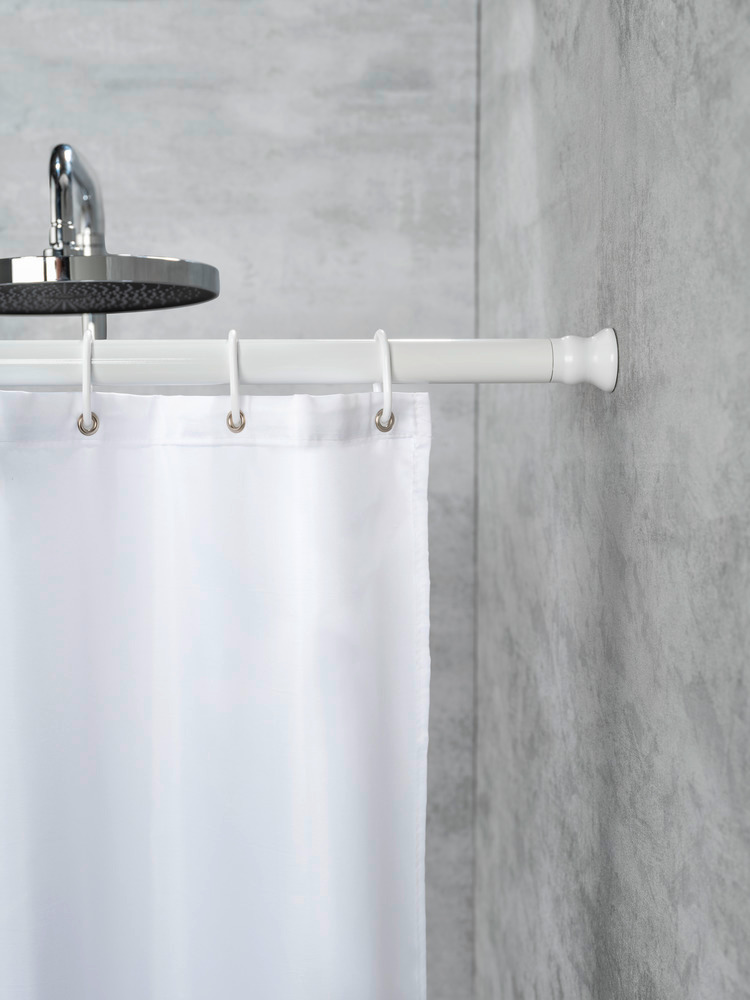 Telescopische douchestang extra sterk wit 110 - 185 cm
