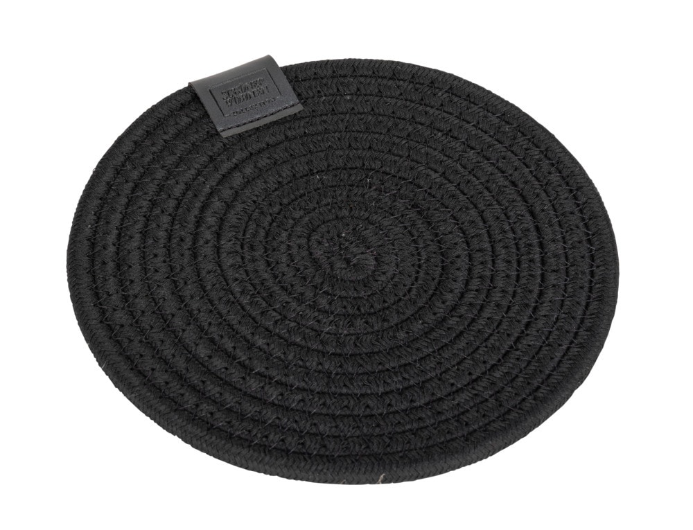 Onderzetter Mod. Svea, zwart, polyester/PVC, Ø20x1 cm