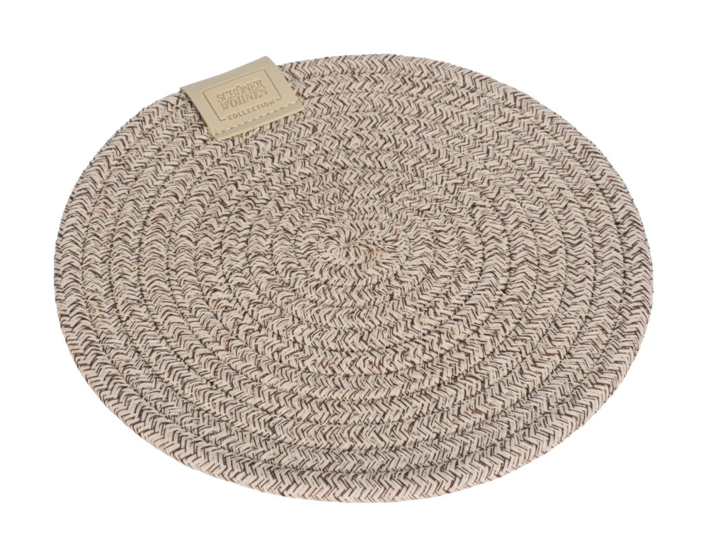 Onderzetter Mod. Svea, beige, kunststof, Ø20x1 cm