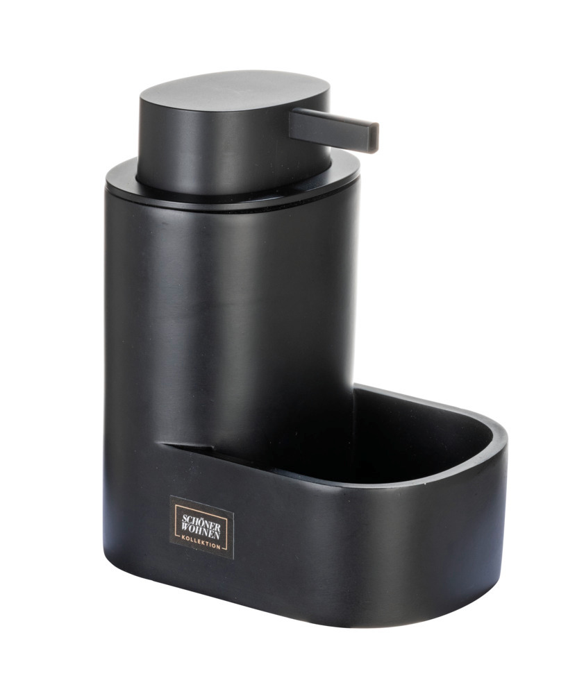 Zeepdispenser Mod. Shila, zwart, polyresin, 0,4 l, 12,5x15,5x9 cm