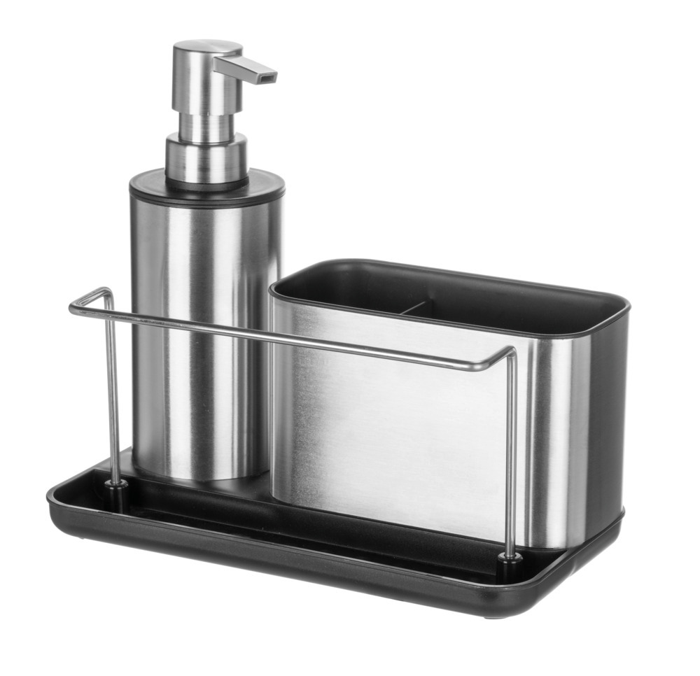 Spoelorganizer Mod. Shirley, zilver/zwart, roestvrij staal, 21x18,5x11,5 cm