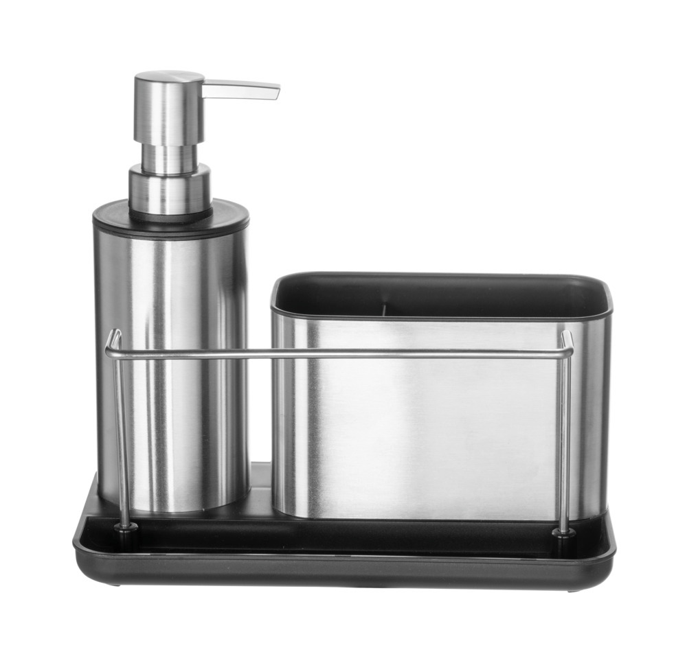 Spoelorganizer Mod. Shirley, zilver/zwart, roestvrij staal, 21x18,5x11,5 cm