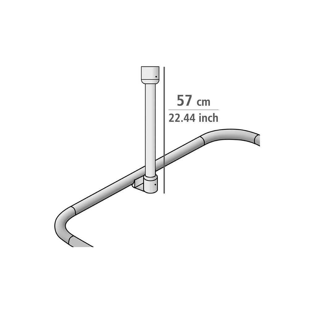Plafondsteun voor douchestang wit 57 cm